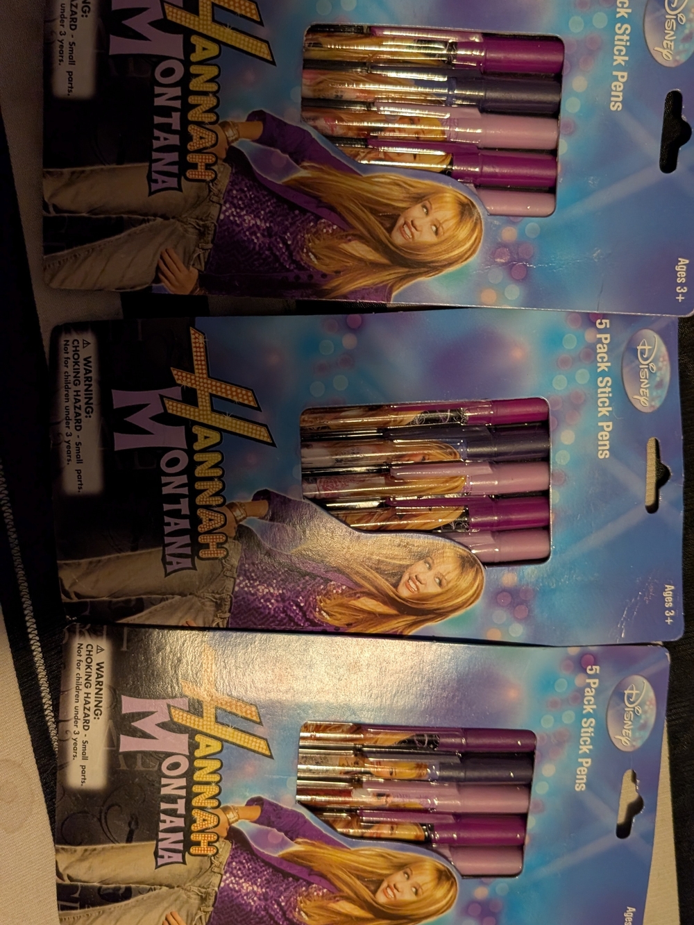 3 Disney Hannah Montana 5-Pack Stick Pens